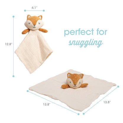 Fox Snuggle Blanket, Organic Cotton Muslin Lovey