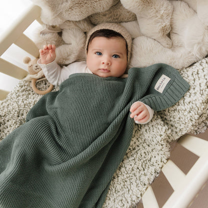 Heritage Knit 100% Organic Luxury Cotton Swaddle Receiving Baby Blanket