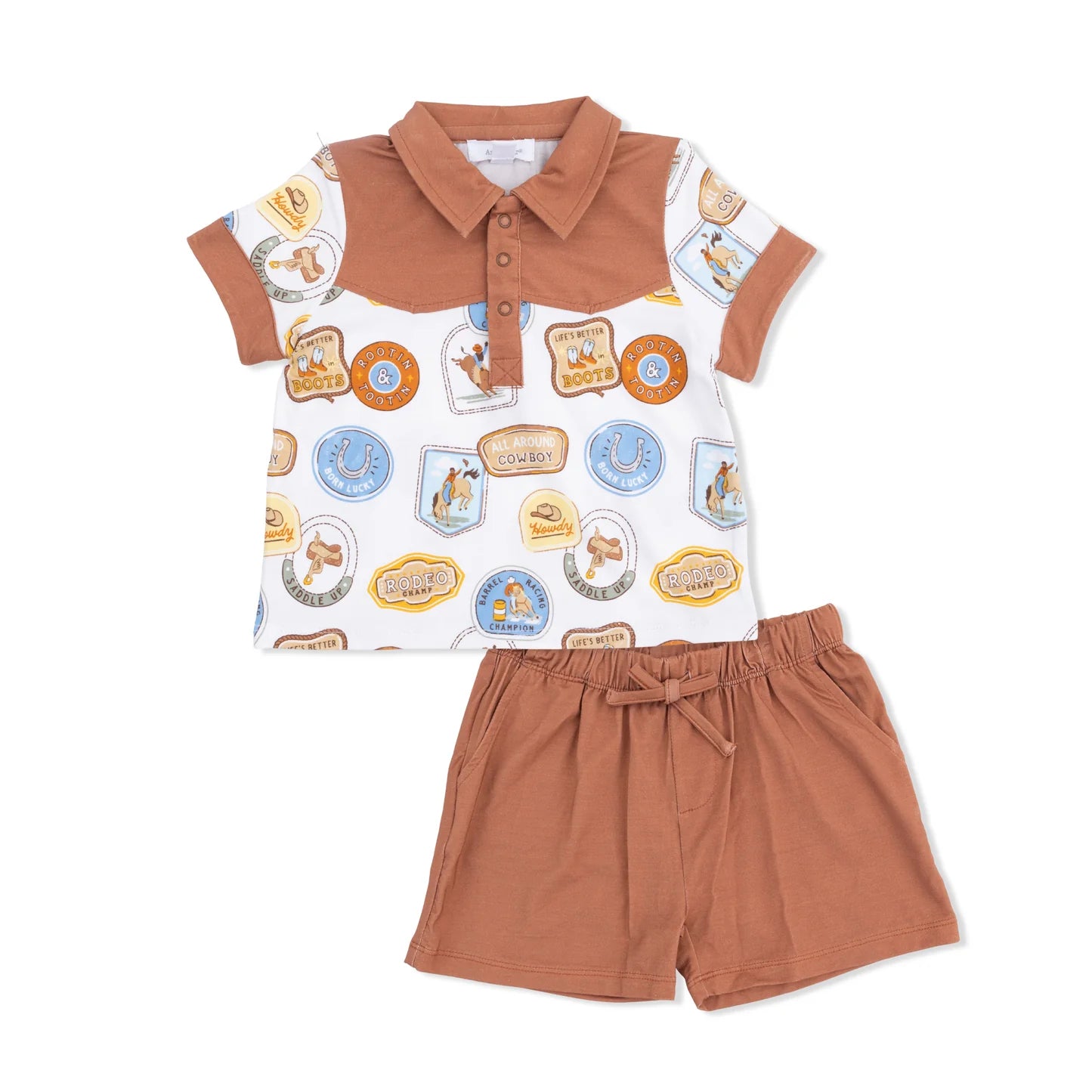 Rodeo Patches Cowboy Polo + Short Set