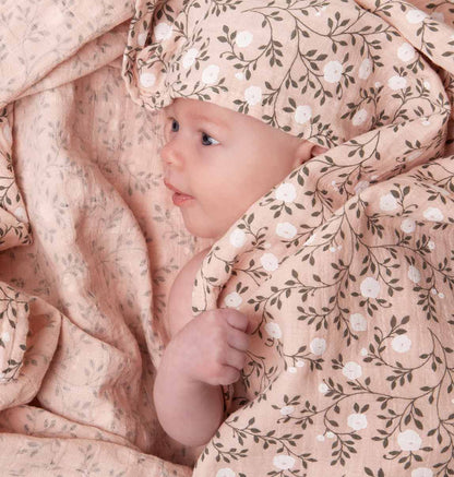 Dusty Pink Blossoms Swaddle/Muslin Cloth