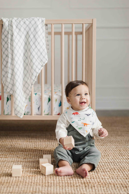 Modern Dino Bamboo Muslin Crib Sheet