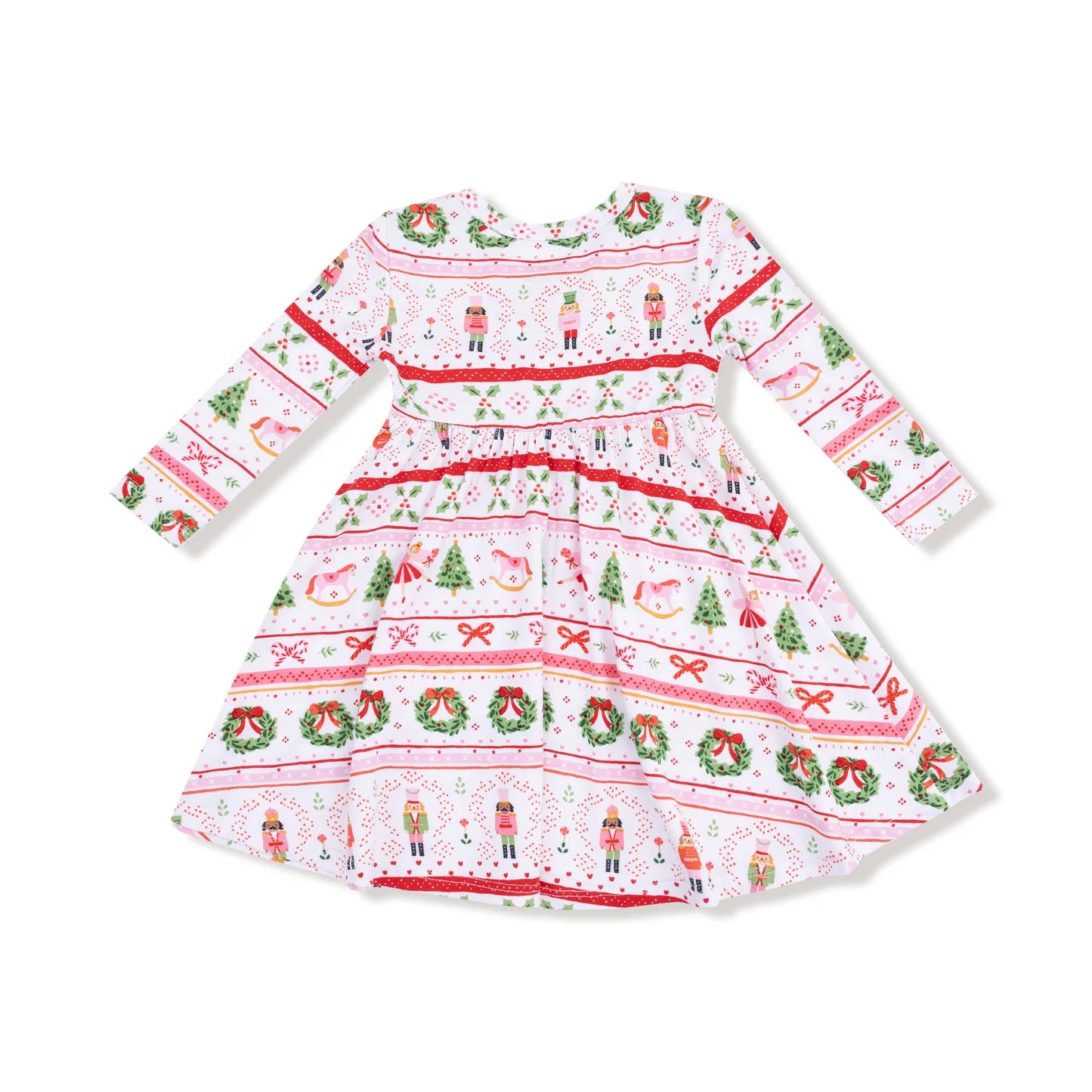 Sugar Plum Fairy + Nutcracker Fair Isle Pink Twirly Dress