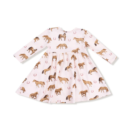 Horses Pink Twirly Dress