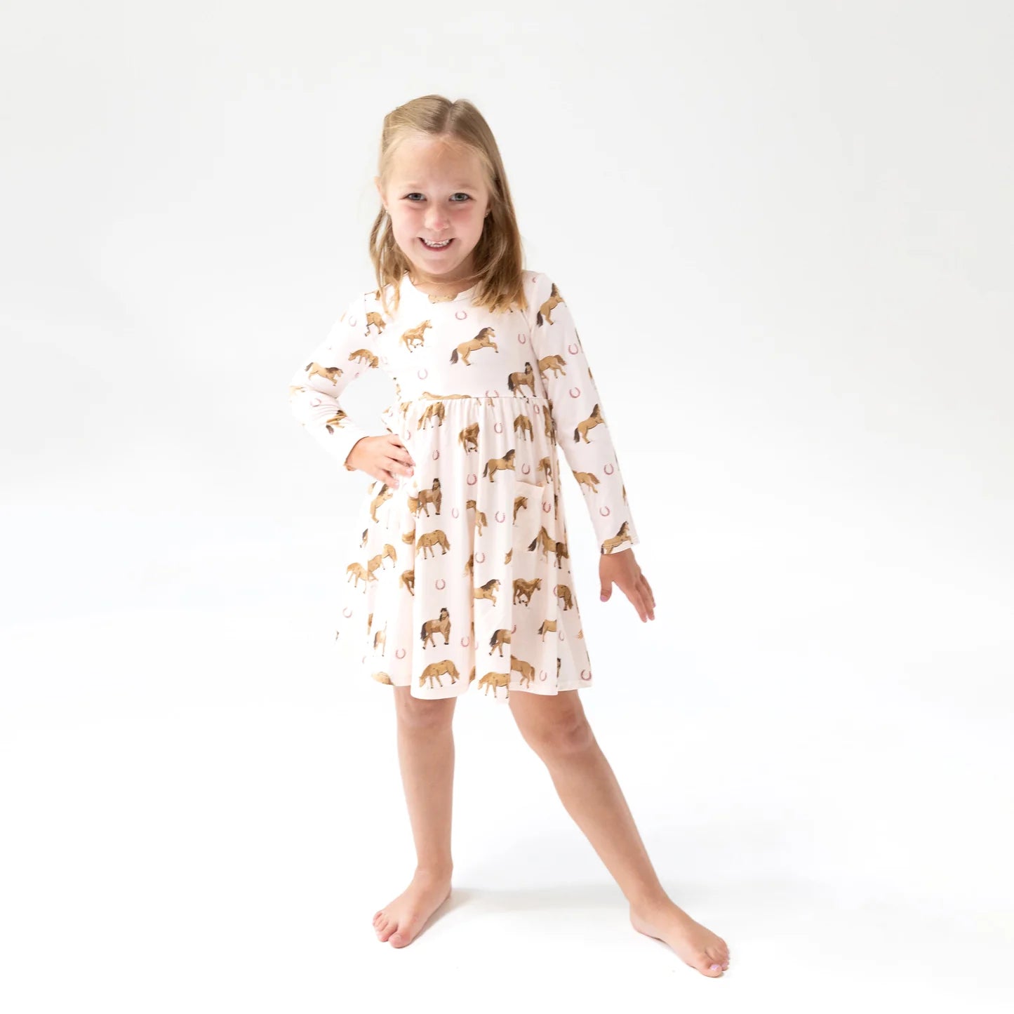 Horses Pink Twirly Dress