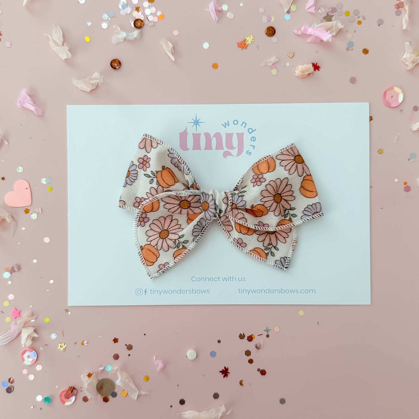 Pumpkin Floral hair bow