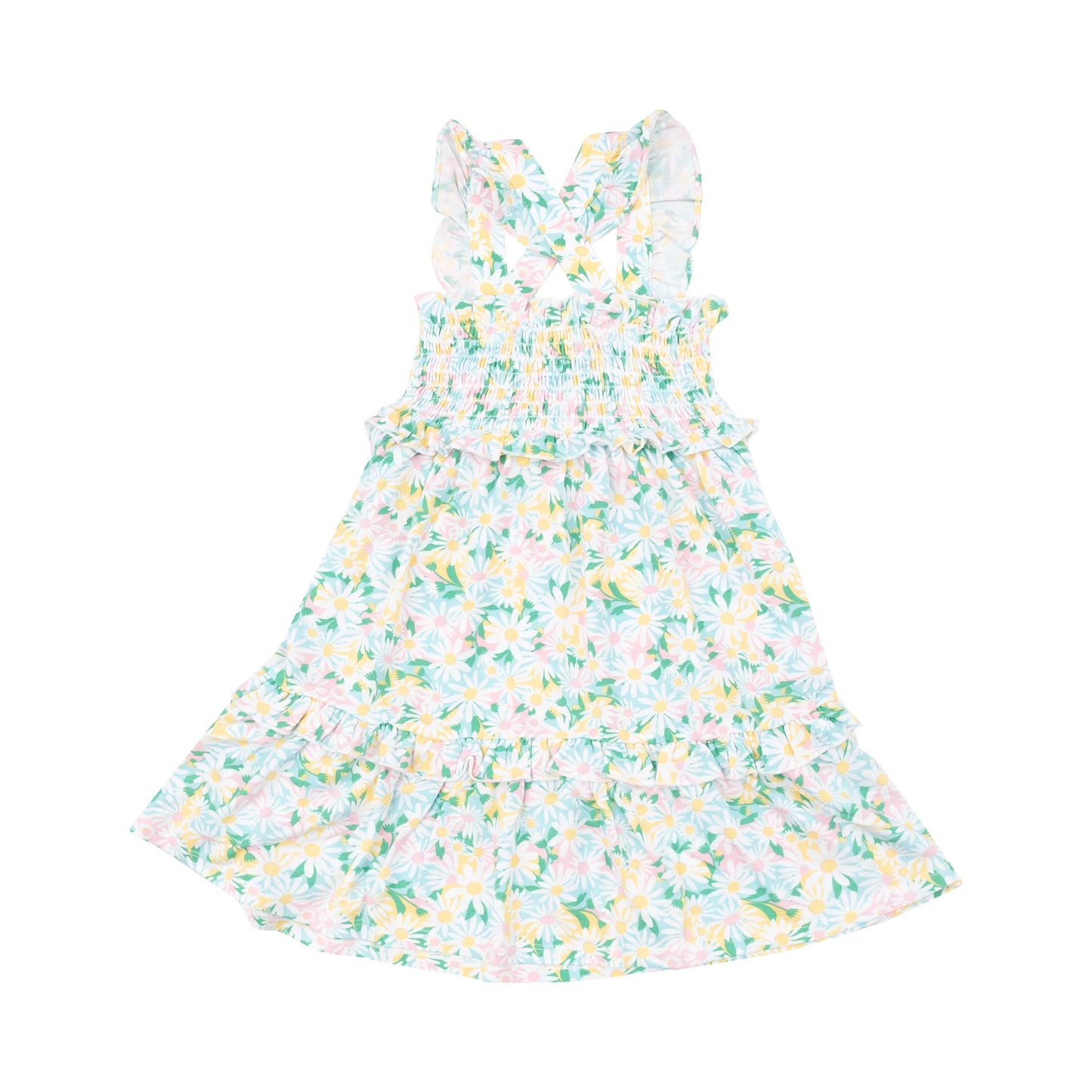 Smocked Ruffle Tiered Sundress, Color Fill Daisies