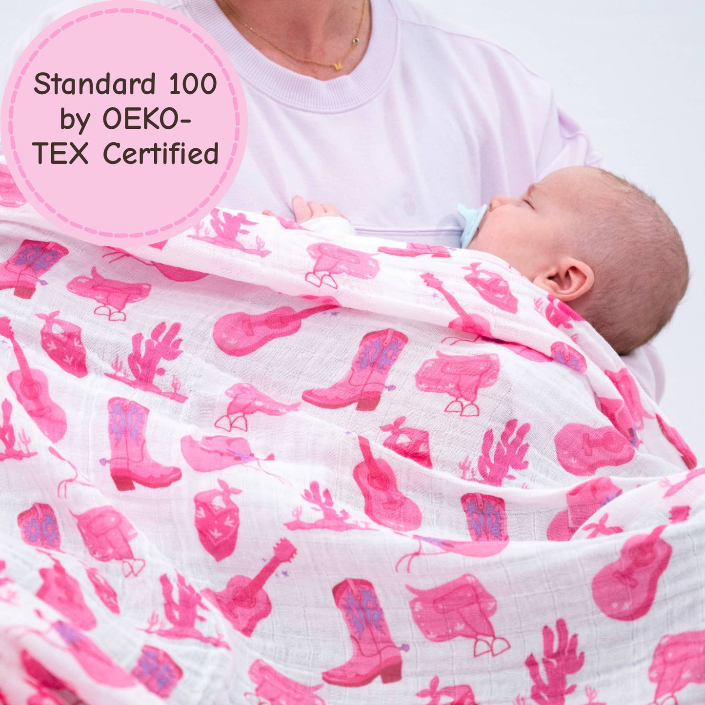 Let's Go Girls Baby Muslin Swaddle Blanket