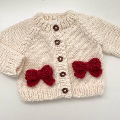 Red Bow Cardigan | Kids & Baby Sweater