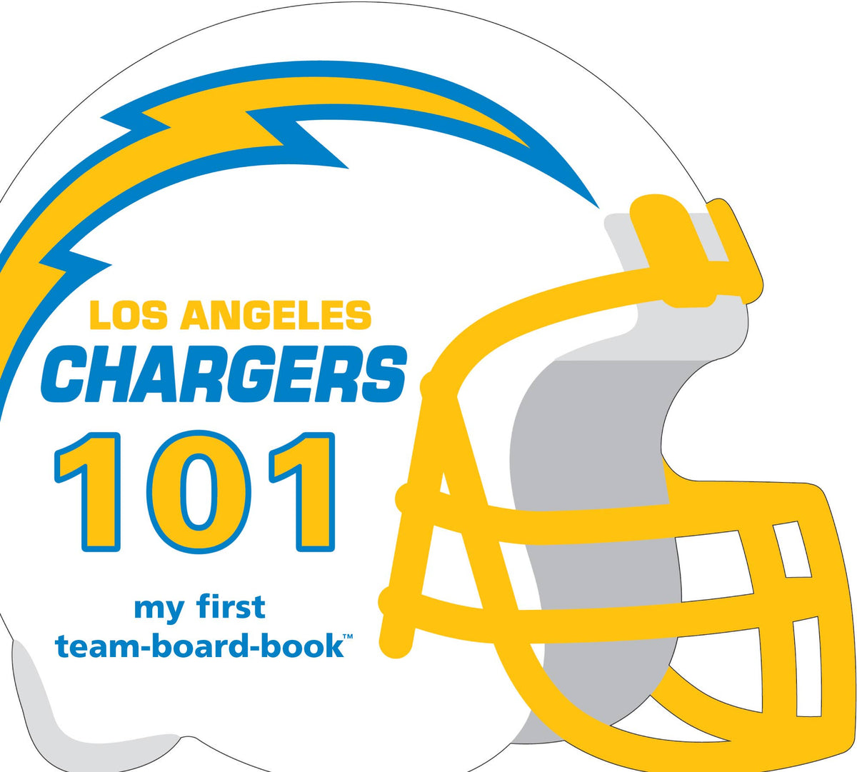 Los Angeles Chargers 101 board book cover with helmet