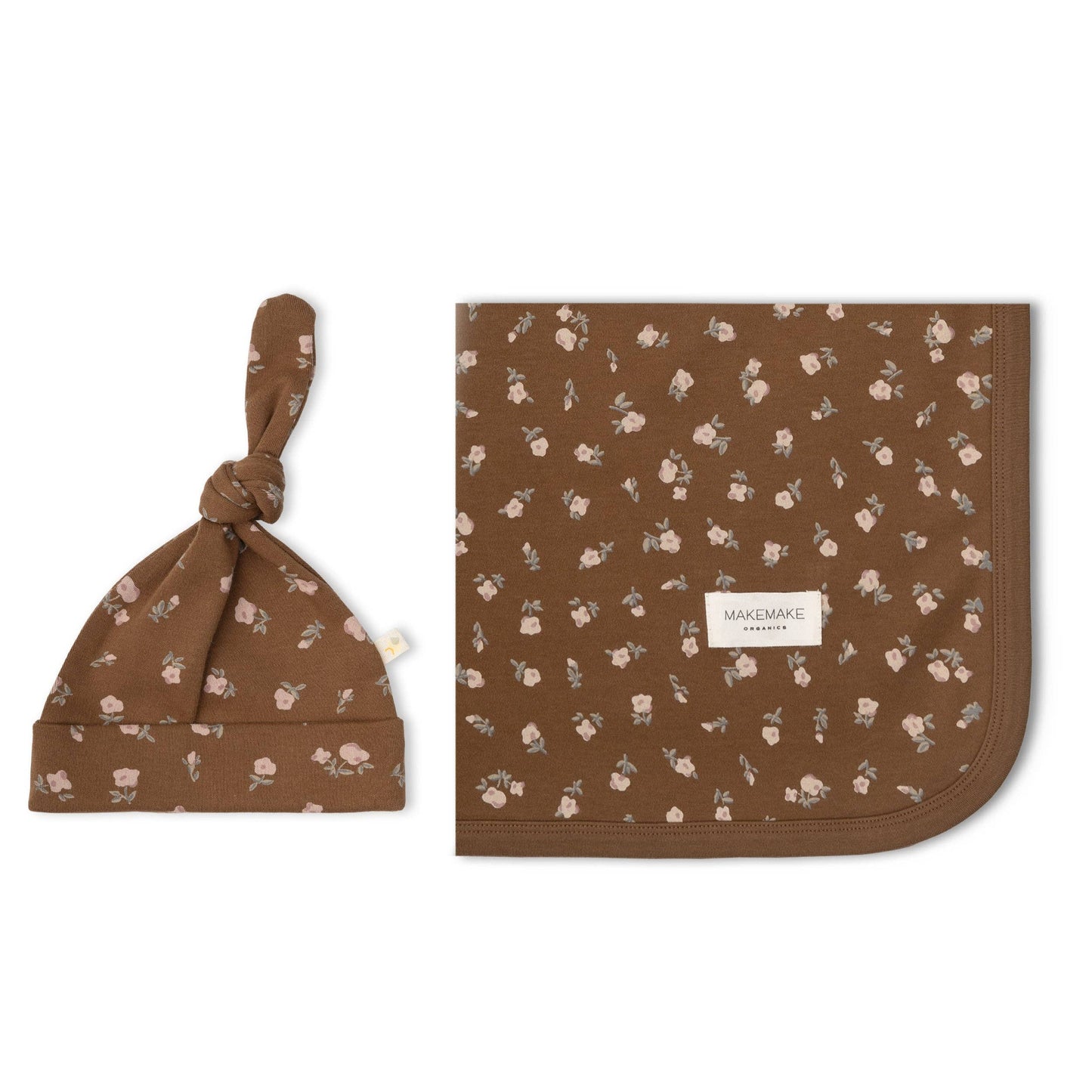 Organic Swaddle Blanket & Hat Set - Primrose
