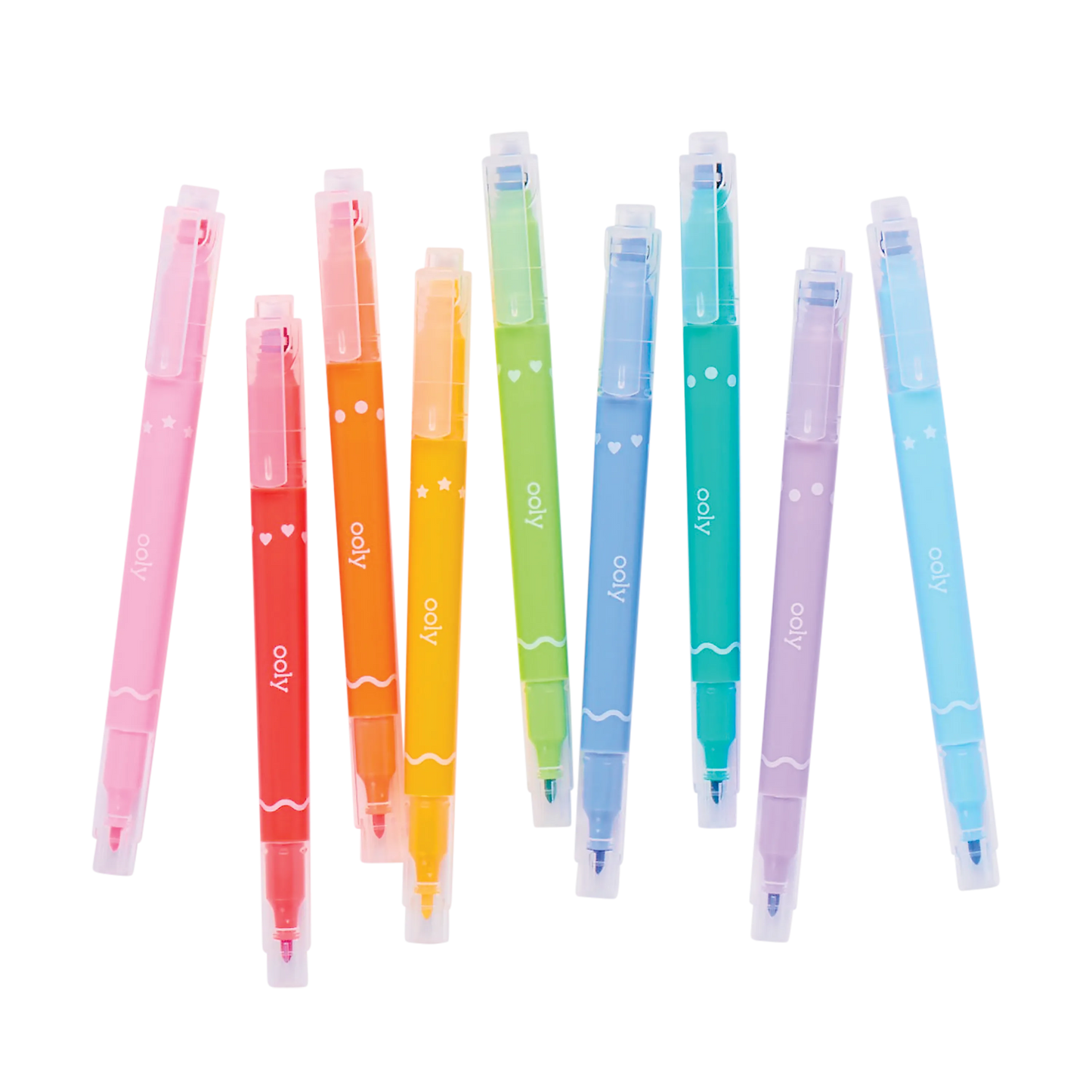 Confetti Stamp Double-Ended Markers - Stamp & Fine Tip - Set of 9
