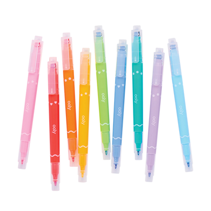 Confetti Stamp Double-Ended Markers - Stamp & Fine Tip - Set of 9