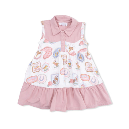 Rodeo Patches Pink Cowgirl Bodysuit Dress