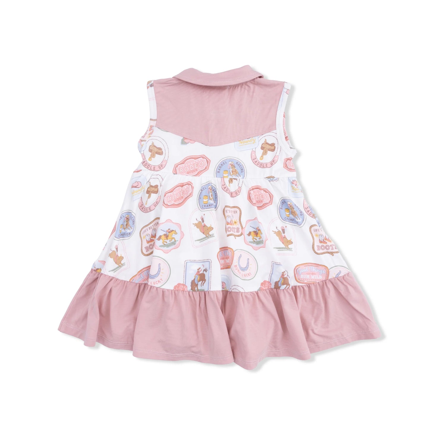 Rodeo Patches Pink Cowgirl Bodysuit Dress