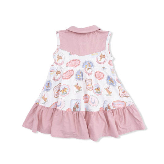 Rodeo Patches Pink Cowgirl Bodysuit Dress