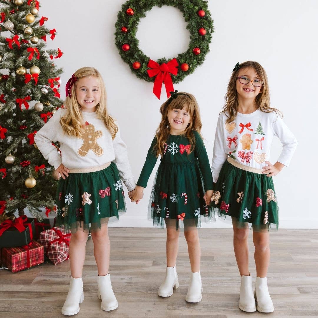 Gingerbread Sequin Patch Christmas Sweatshirt