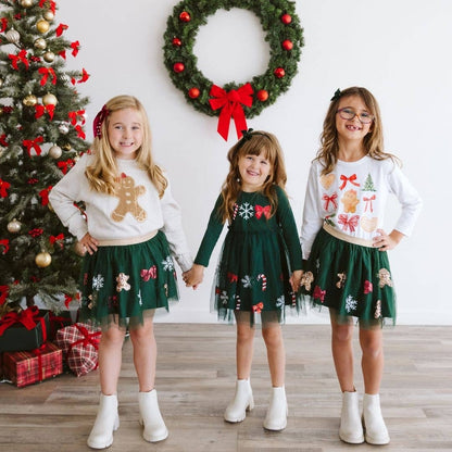 Gingerbread Sequin Patch Christmas Sweatshirt