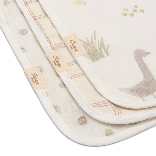 Charlie 3-pc. Farmhouse Goose Burp Cloth Set