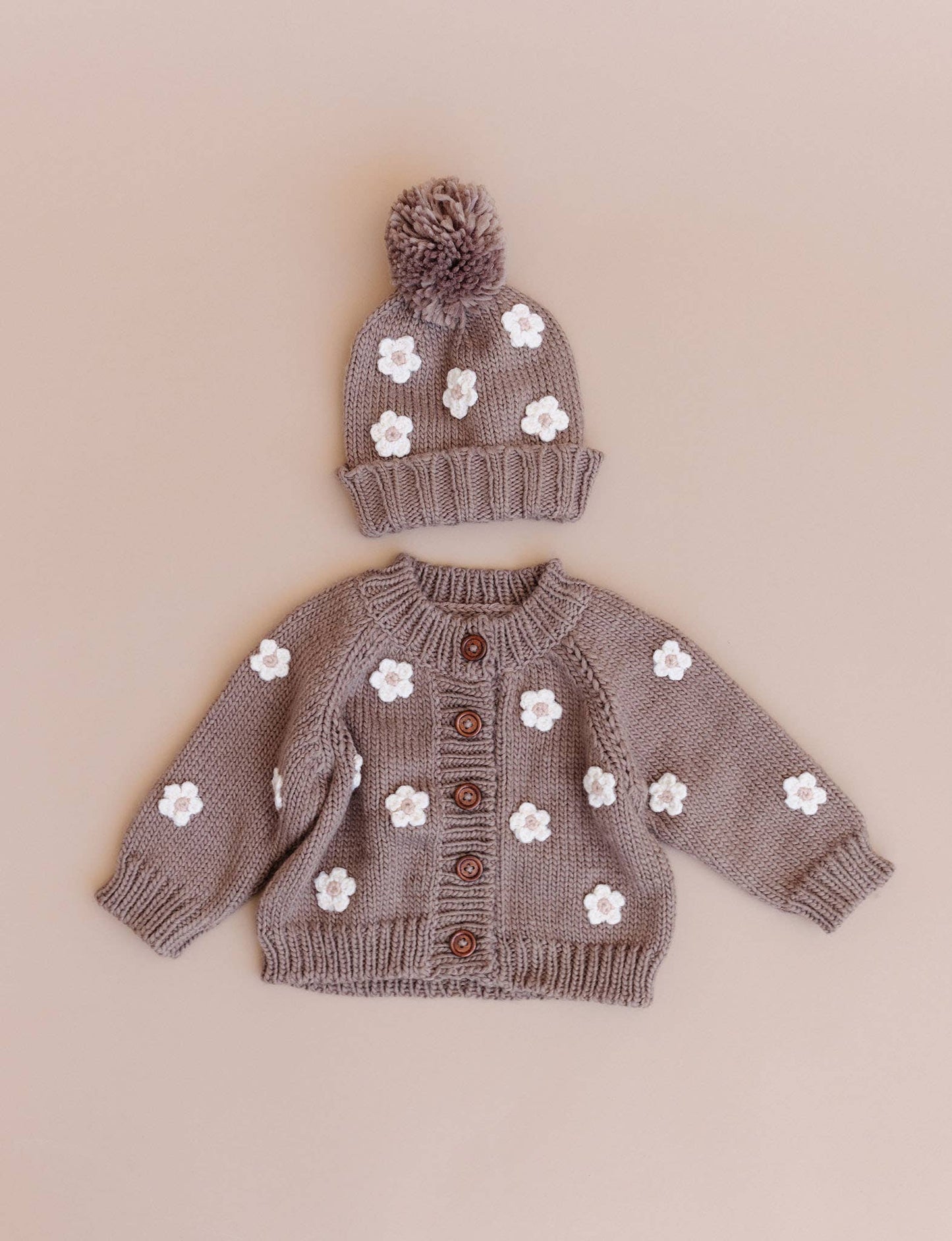 Flower Cardigan, Tan