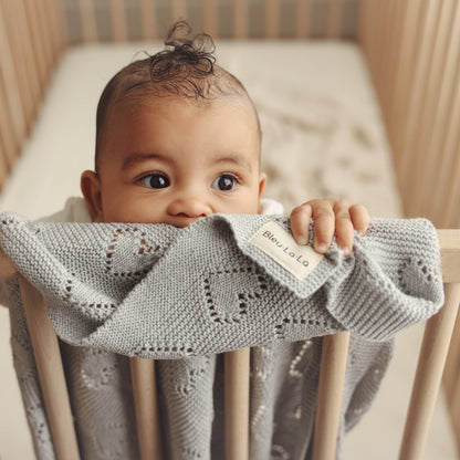 100% Luxury Cotton Swaddle Receiving Baby Blanket - Heart