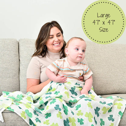 Lucky Shamrock St. Patrick's Day Swaddle Blanket