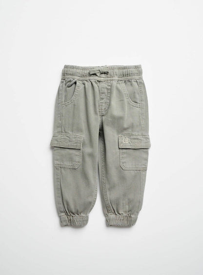 Cotton Twill Cargo Jogger - Agave