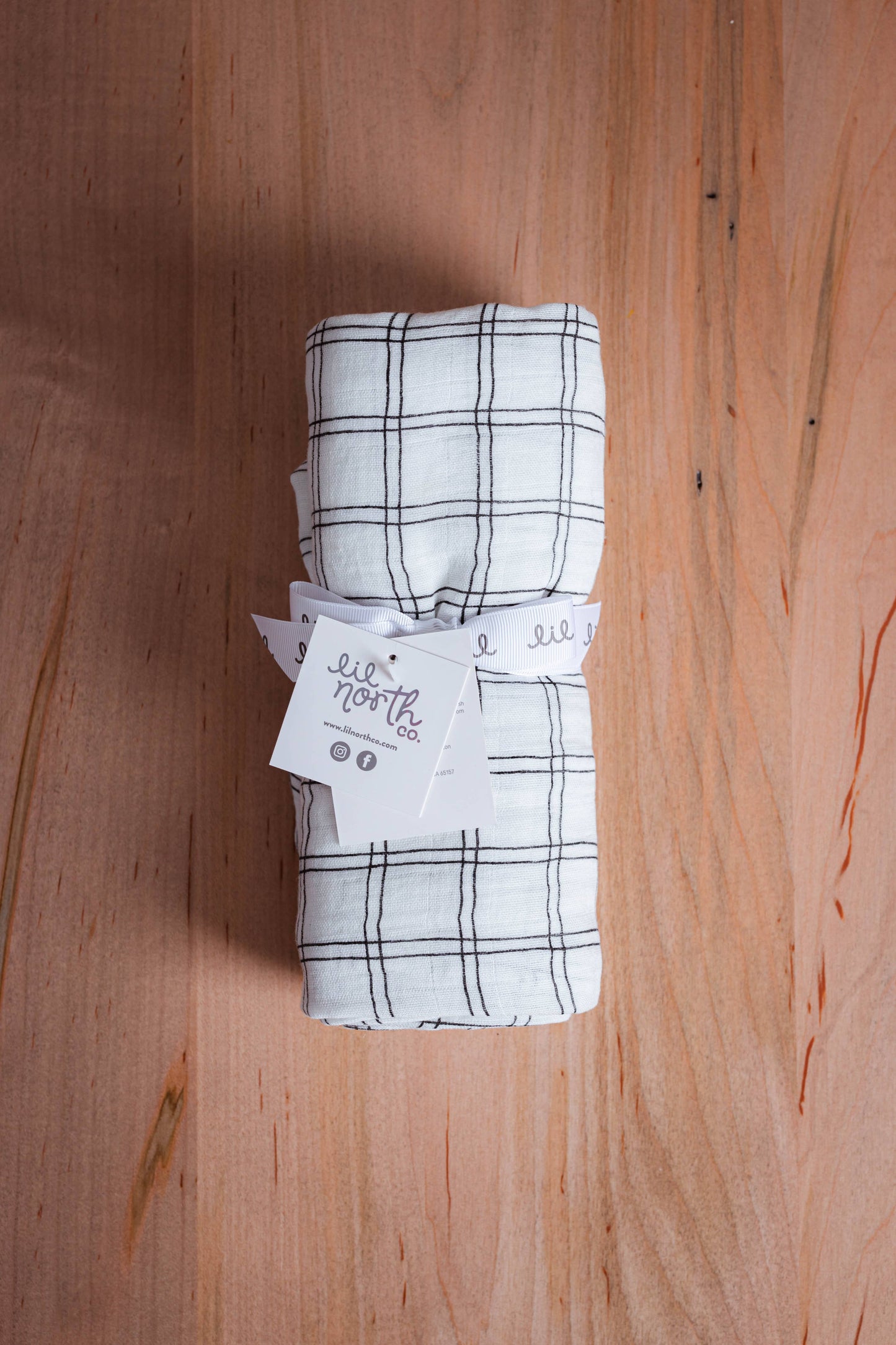 Black & White Grid Muslin Single Swaddle