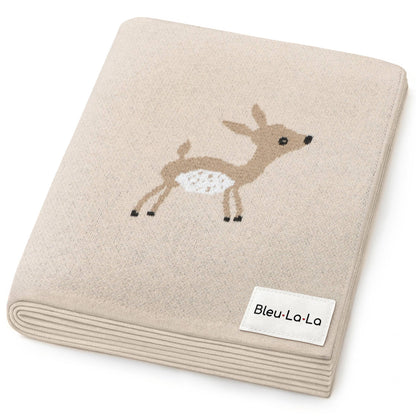 100% Luxury Cotton Swaddle Receiving Baby Blanket - Deer