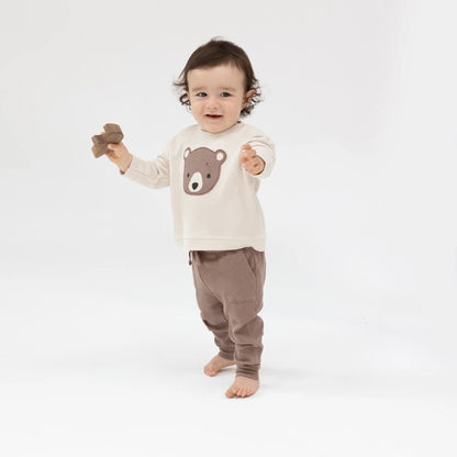 Baby Bear Applique - Sweatshirt + Jogger Set