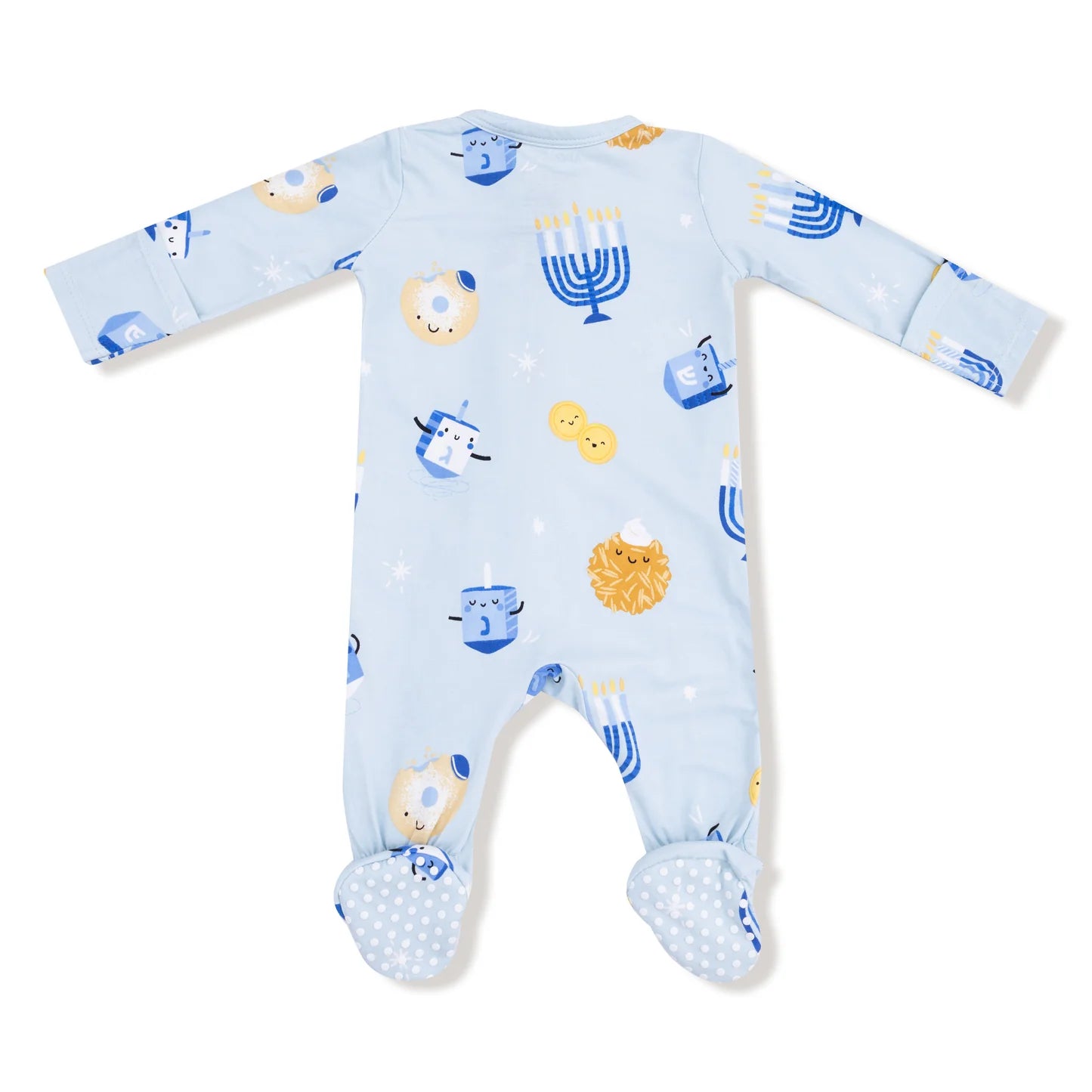 Hanukkah - Blue - 2 Way Zipper Footie
