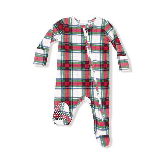 Holiday Plaid - 2 Way Zipper Footie