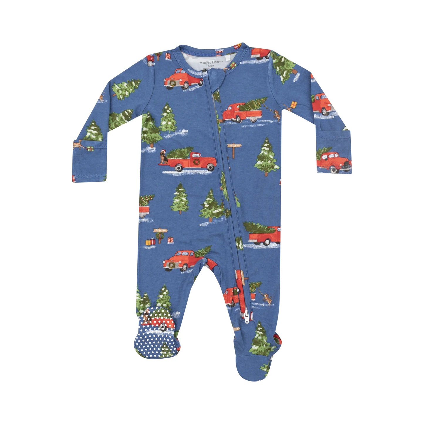 Vintage Red Truck - 2 Way Zipper Footie