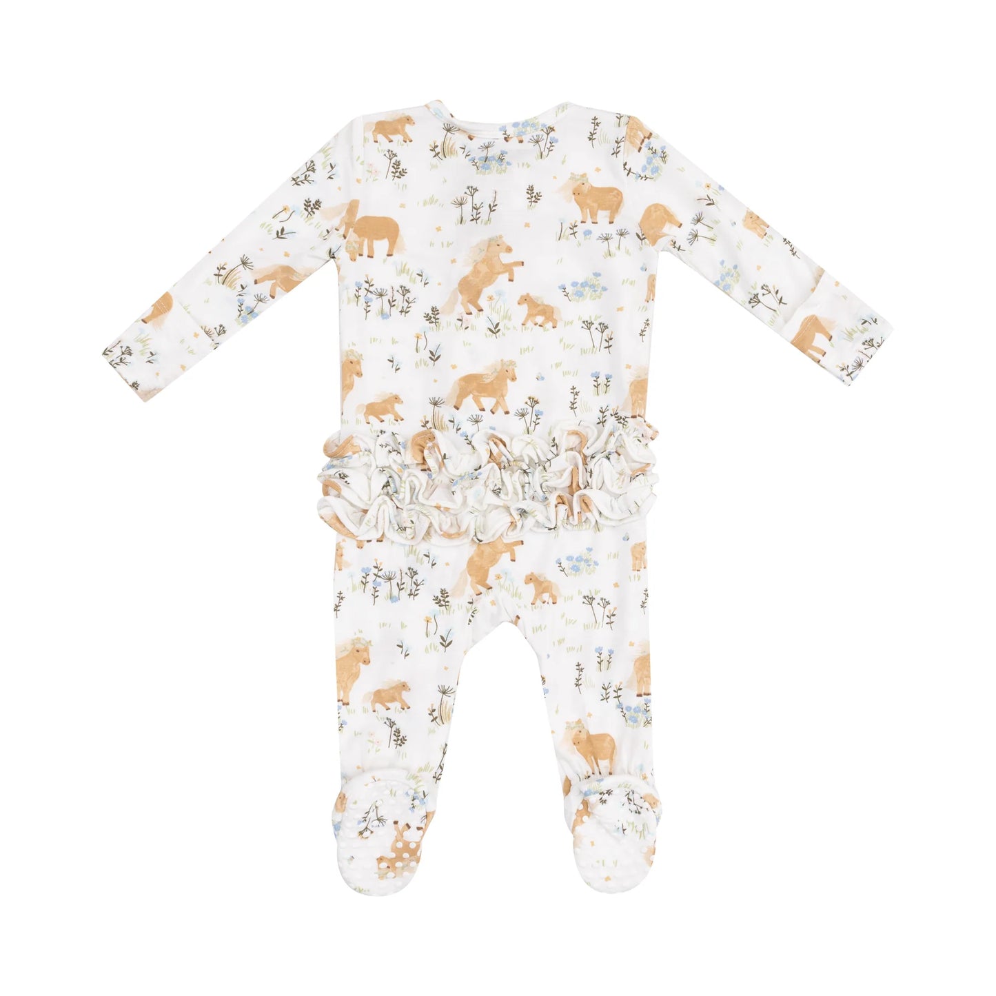 Pretty Ponies - 2 Way Ruffle Zipper Ruffle Back Footie