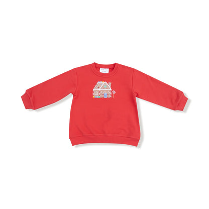 Candy Canes Puffy Long Sleeve Oversized Sweatshirt + Flared Pant