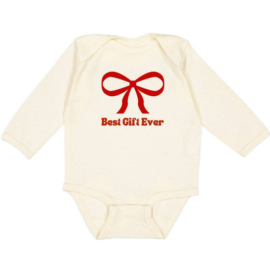 Best Gift Ever Christmas Long Sleeve Bodysuit - Holiday Baby