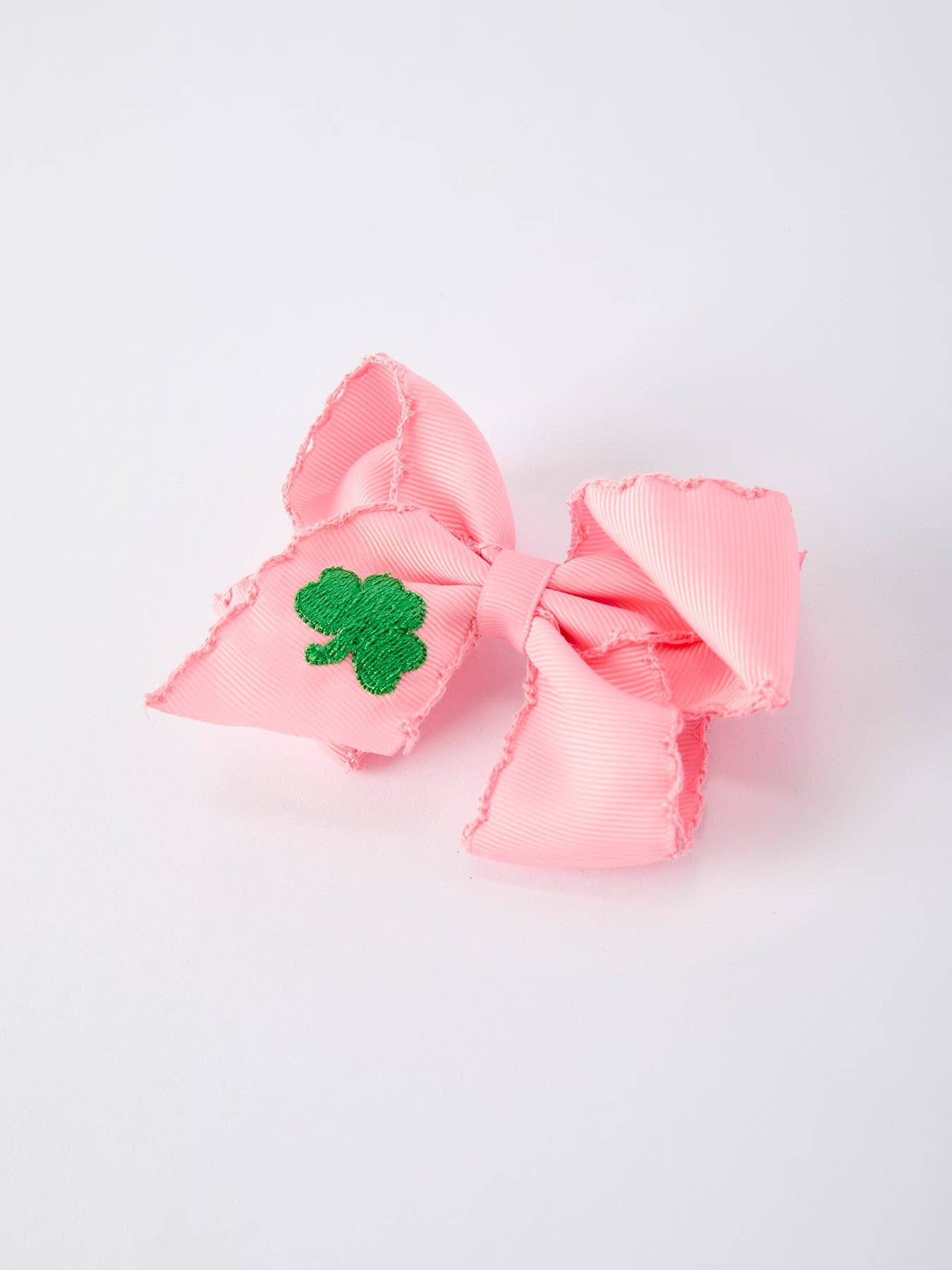St. Patrick Shamrock Pink Hair Bow