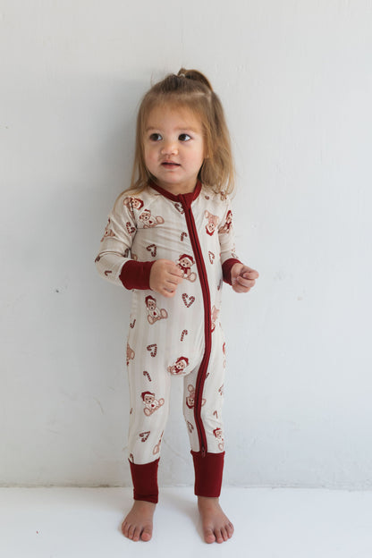 Bear-y Merry Zipper Romper