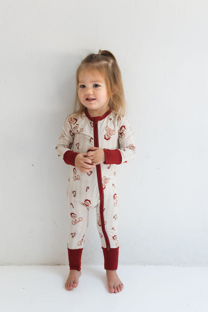 Bear-y Merry Zipper Romper