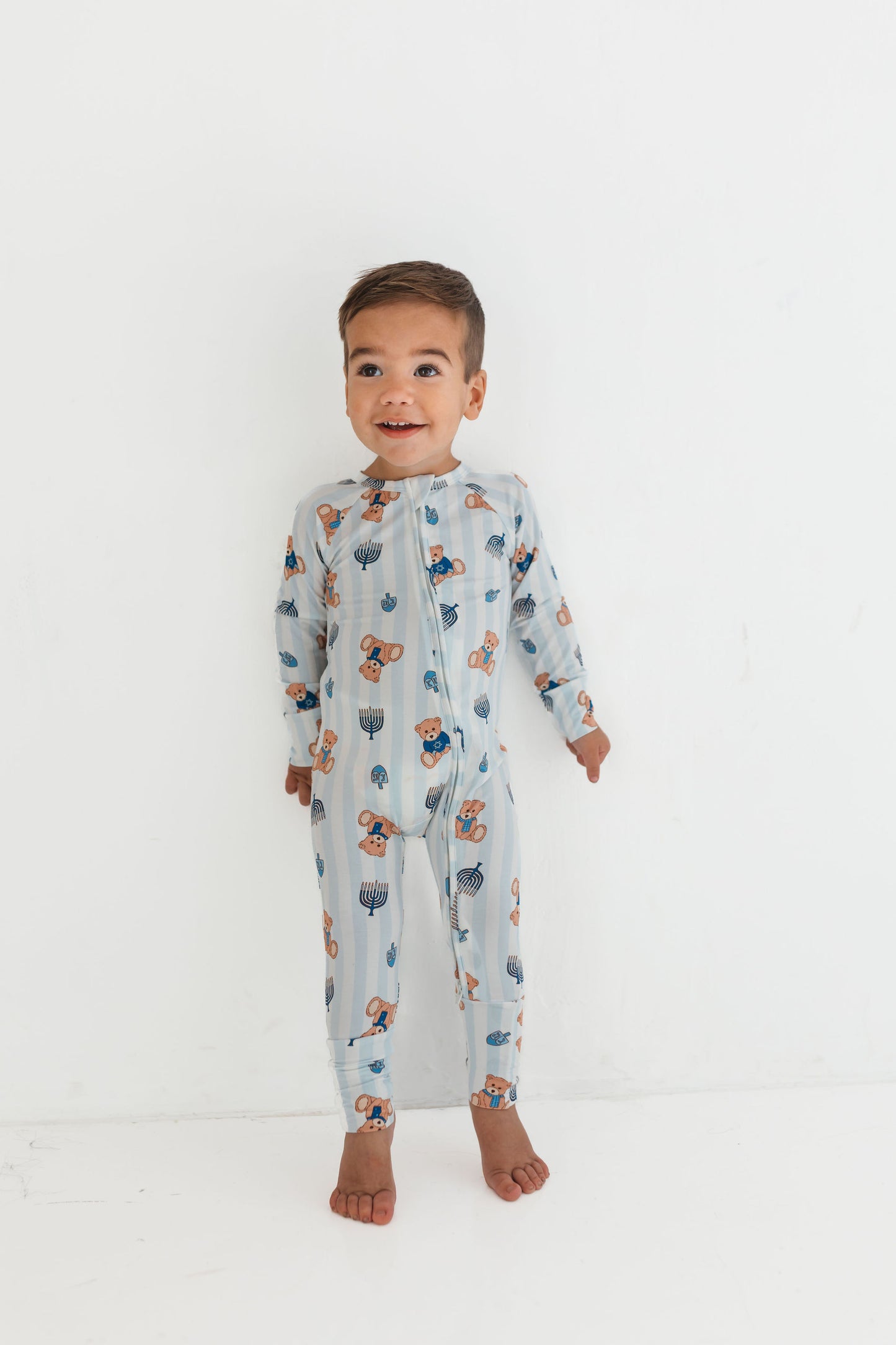Hanukkah Bears Zipper Romper