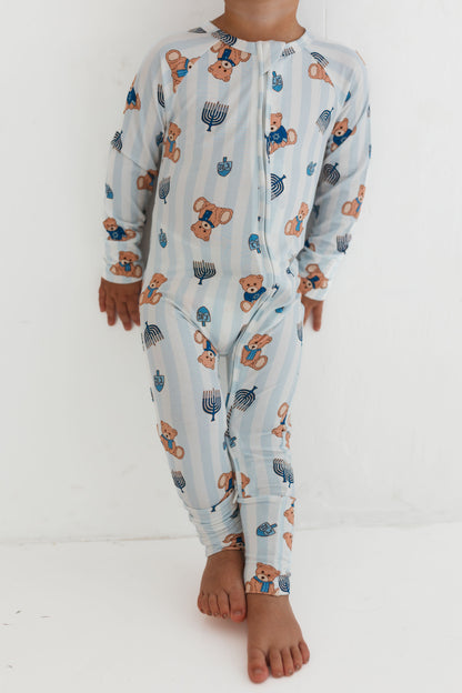 Hanukkah Bears Zipper Romper