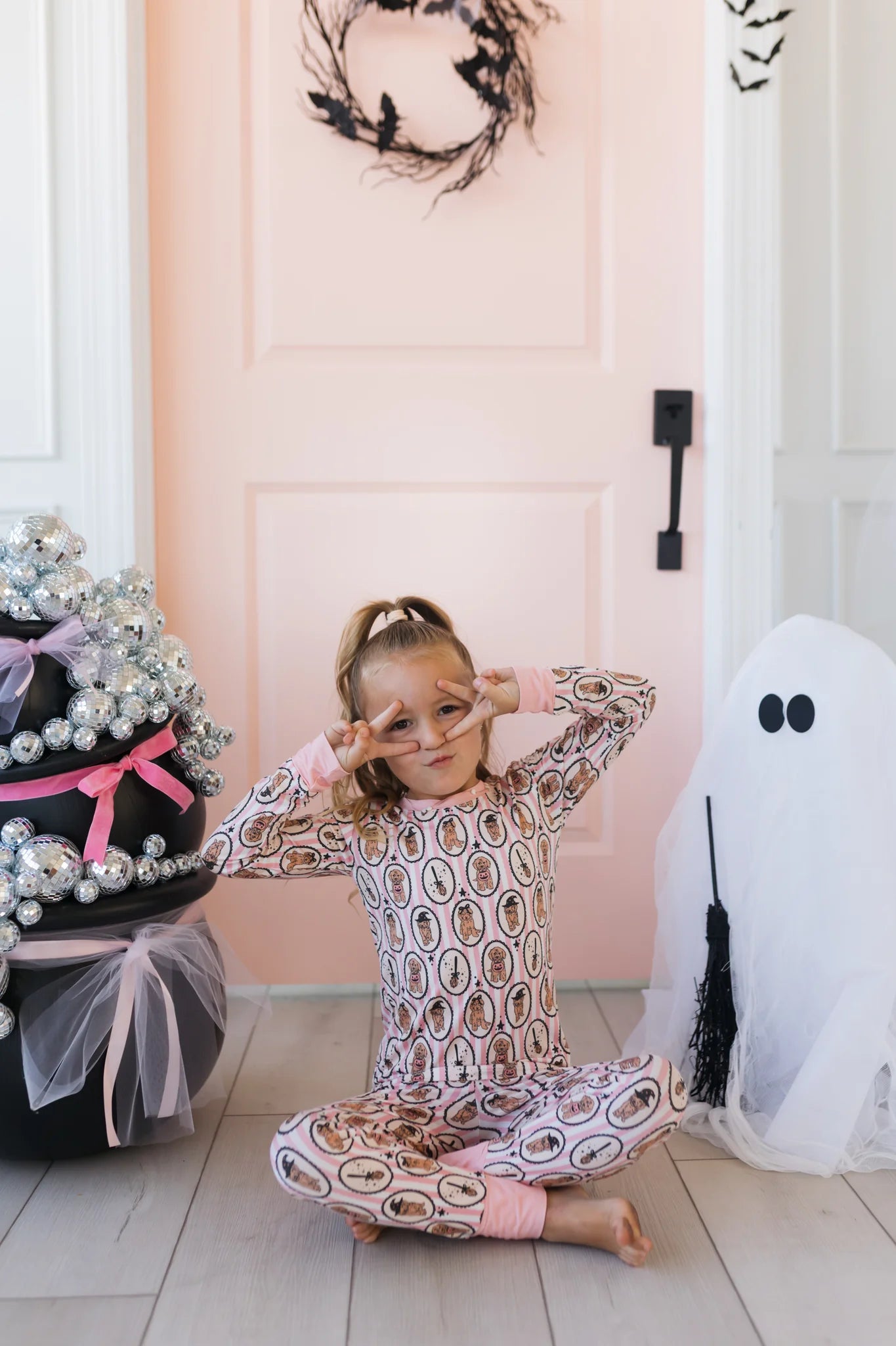 Pink Howl-o-Ween Pups Two Piece Set