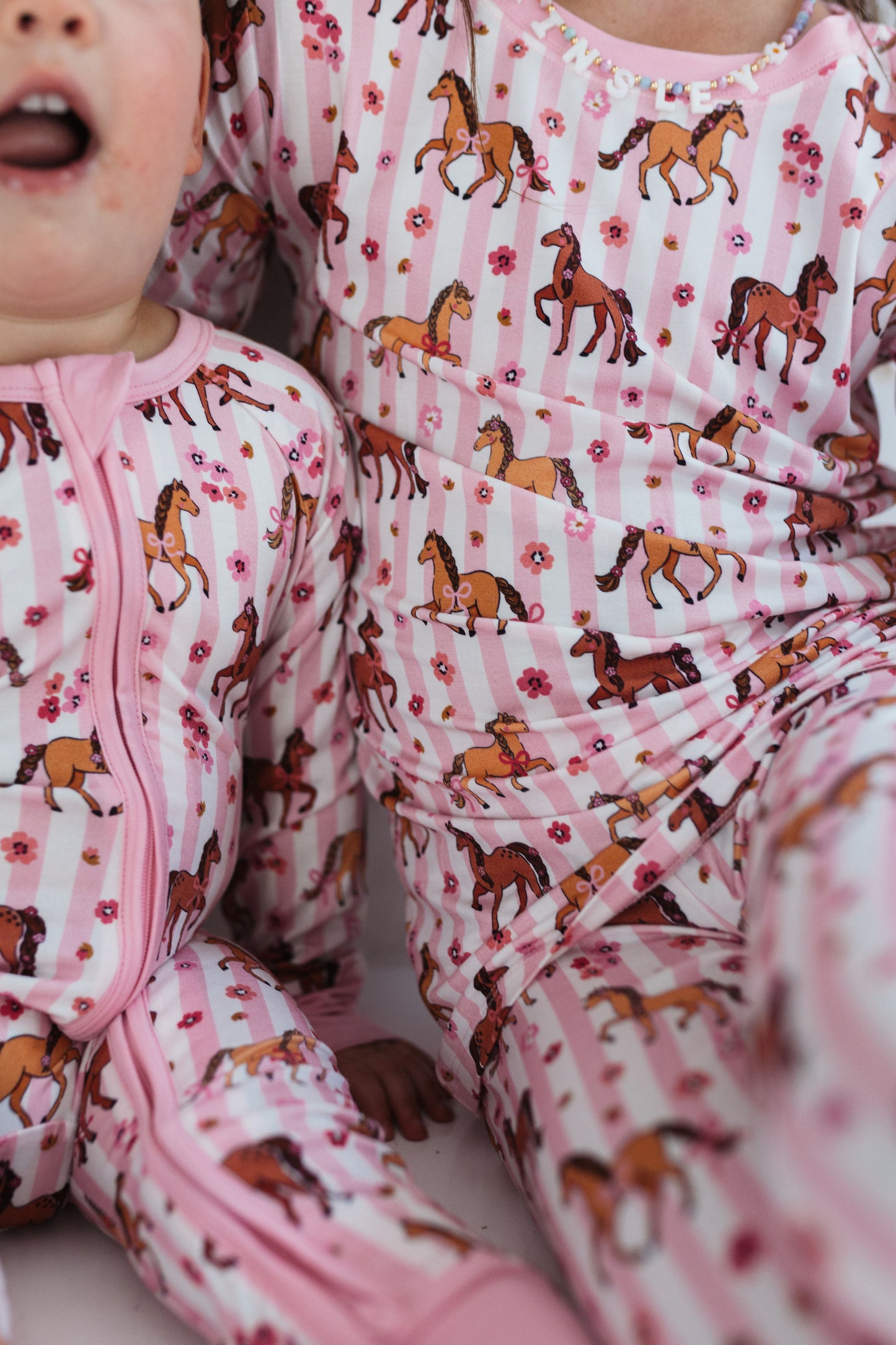 Pink Pony Zipper Romper