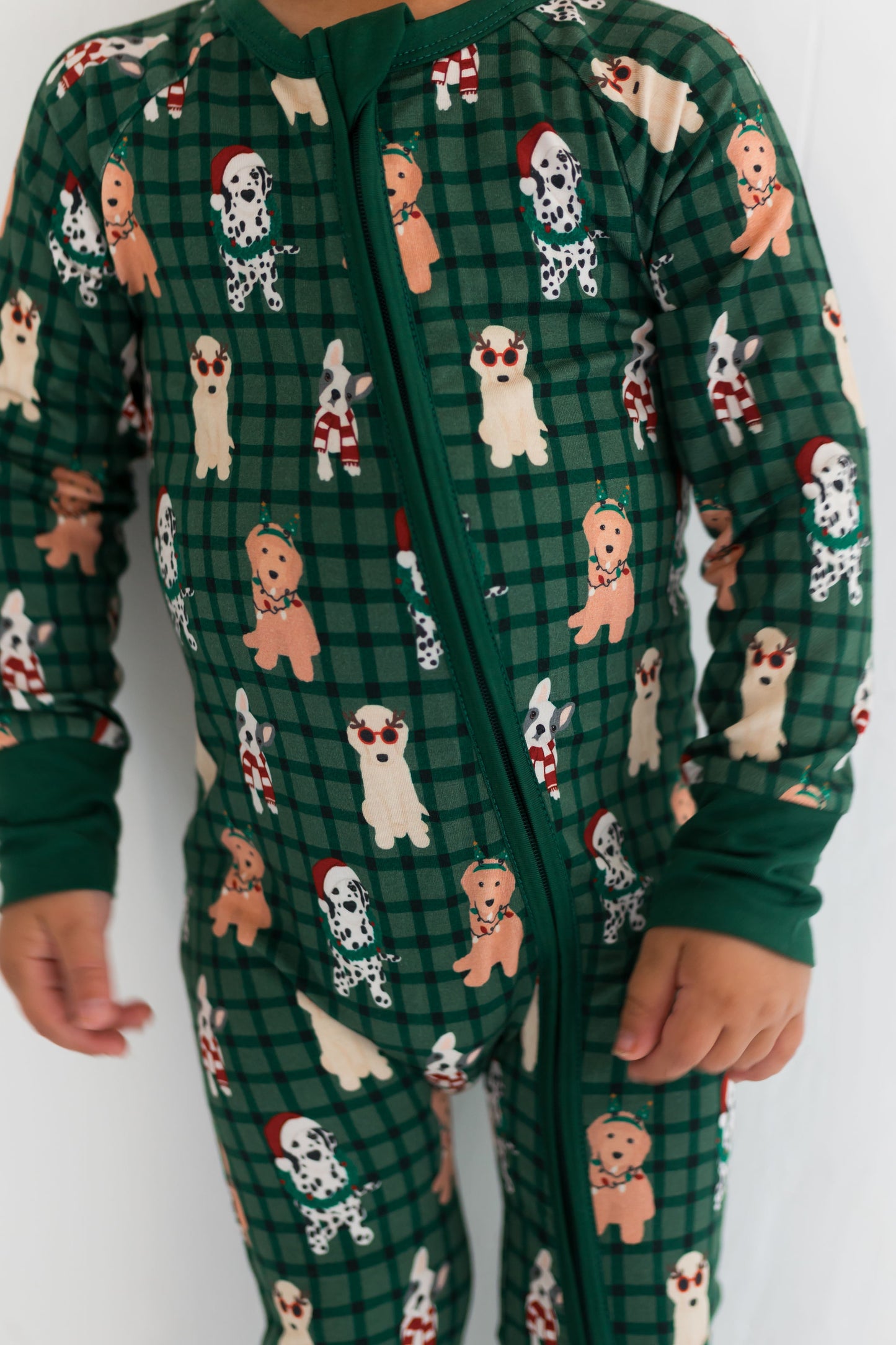 Christmas Pups Zipper Romper