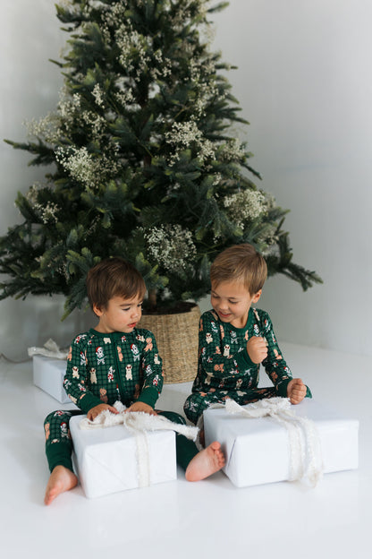 Christmas Pups Zipper Romper