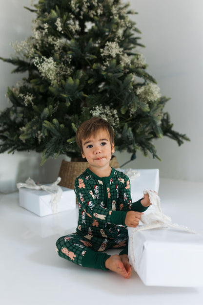 Christmas Pups Zipper Romper