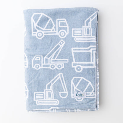 The Kenzie Beach Towel & Wet Bag - Trucks & Diggers