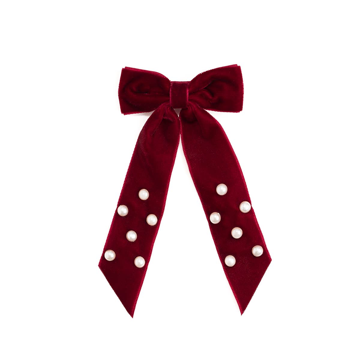 Ruby Red Velvet Coquette Bow Clip - Hair Bows