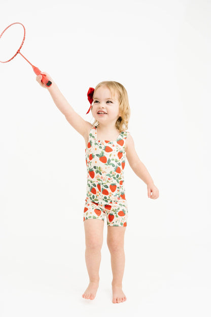 Vintage Strawberry Athletic Romper