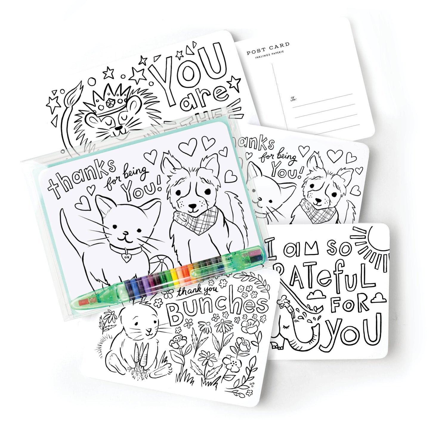 Thank You Card - Color-In Postcard Kit