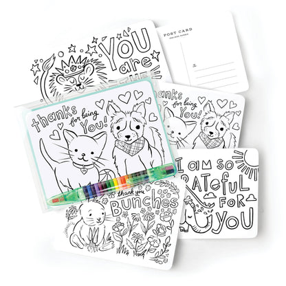 Thank You Card - Color-In Postcard Kit